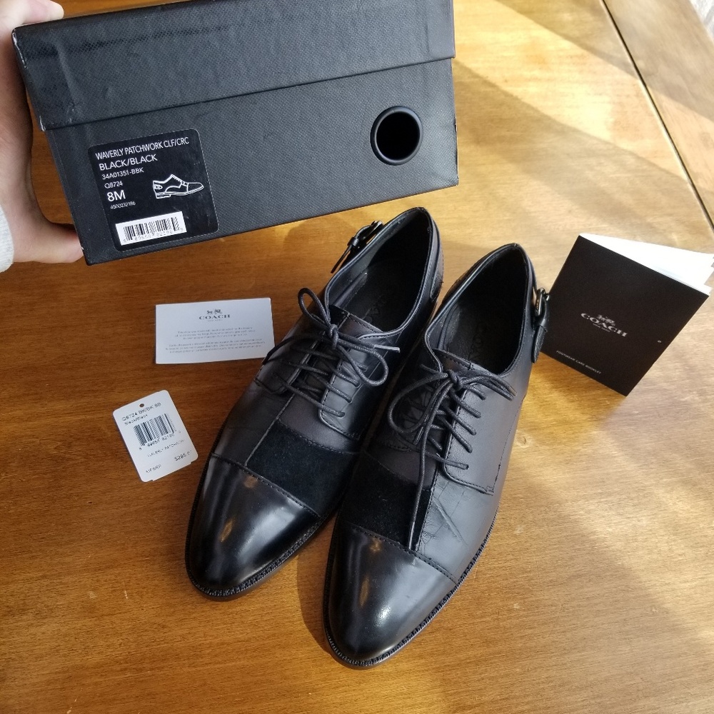 Coach Waverly Patchwork Black Oxfords